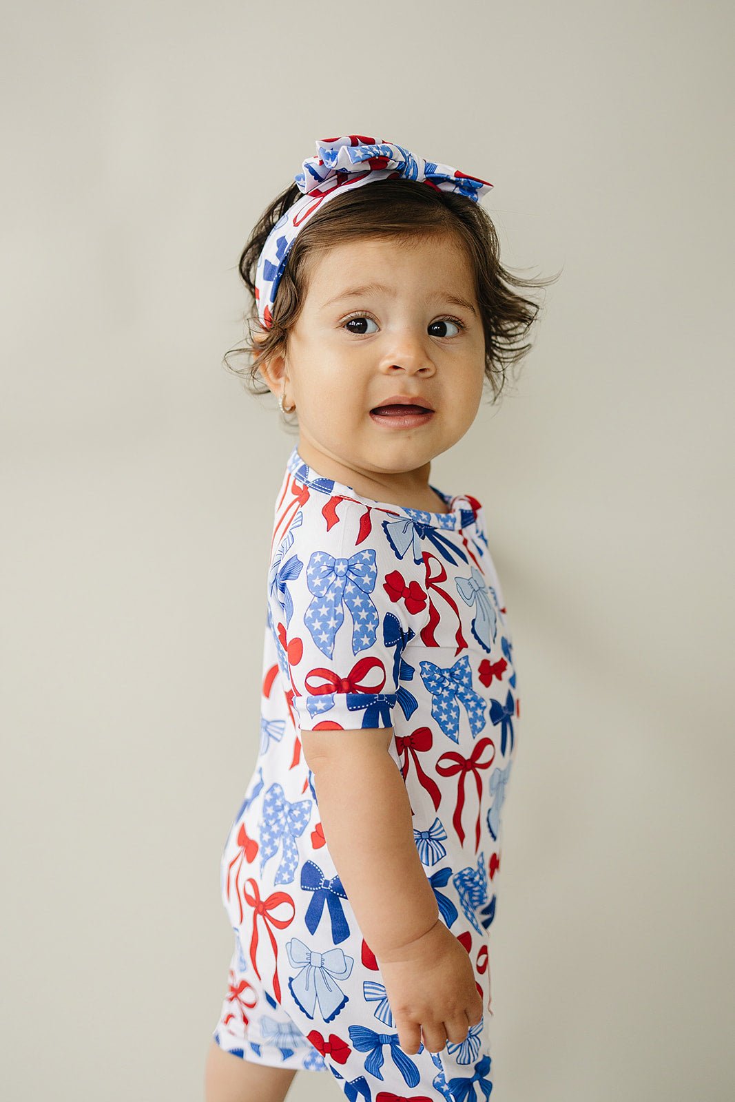 Bamboo Shorty Romper - Blissfully Lavender BoutiqueLUCKY PANDA KIDS