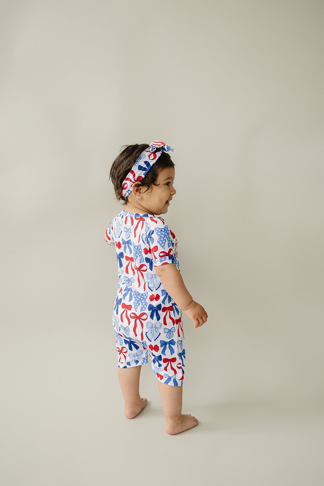 Bamboo Shorty Romper - Blissfully Lavender BoutiqueLUCKY PANDA KIDS
