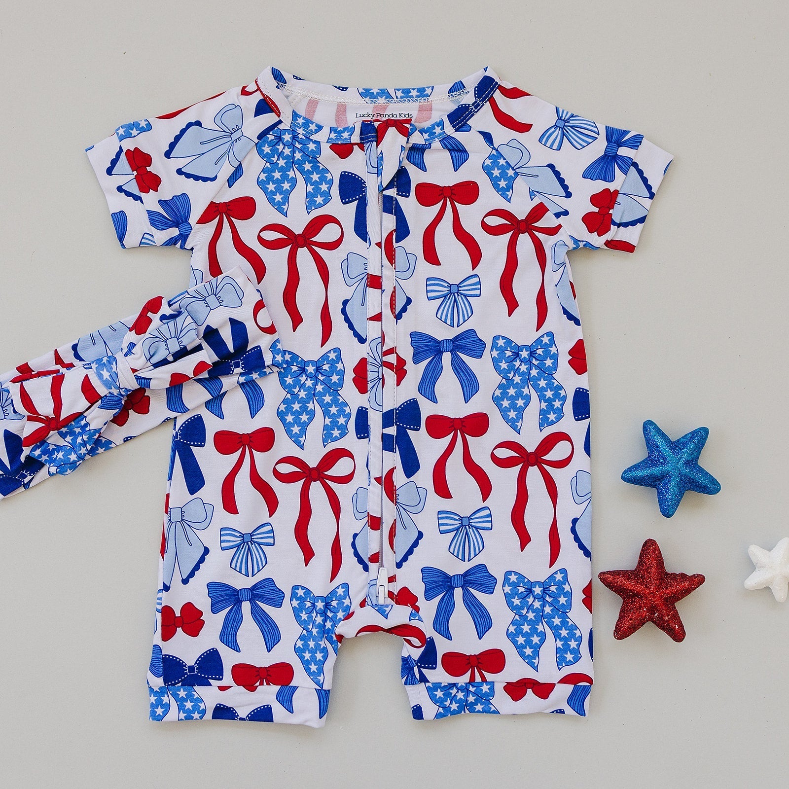 Bamboo Shorty Romper - Blissfully Lavender BoutiqueLUCKY PANDA KIDS