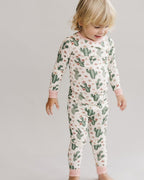 Girls Cactus Flowers Bamboo Two Piece Pajama Set