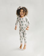 Girls Cactus Flowers Bamboo Two Piece Pajama Set