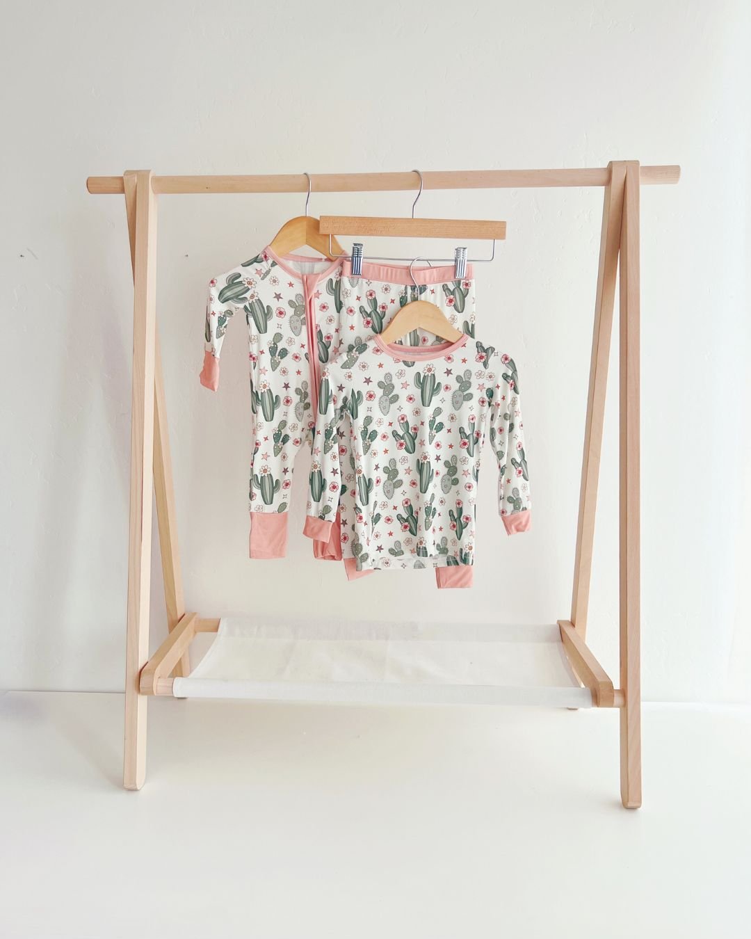 Girls Cactus Flowers Bamboo Two Piece Pajama Set