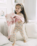 Girls Fall Flowers Bamboo Two Piece Lounge Set