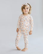 Girls Fall Flowers Bamboo Two Piece Lounge Set