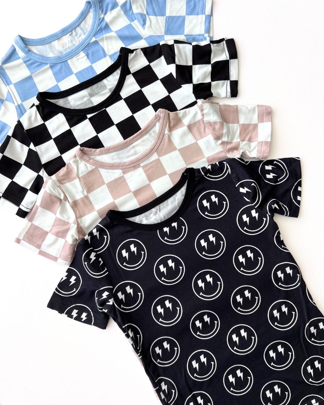 Boys Electric Smiley Bamboo Two Piece Pajama Shorts Set