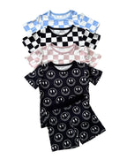 Boys Electric Smiley Bamboo Two Piece Pajama Shorts Set
