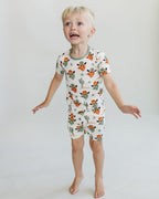 Boys Smiley Cowboy Bamboo Two Piece Shorts Set