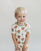 Boys Smiley Cowboy Bamboo Two Piece Shorts Set