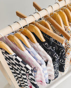 Blue Checkered Bamboo Zip Baby Romper