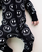 Baby Boy Electric Smiley Bamboo Zip Romper