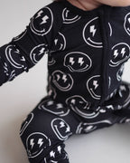 Baby Boy Electric Smiley Bamboo Zip Romper