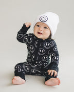 Baby Boy Electric Smiley Bamboo Zip Romper