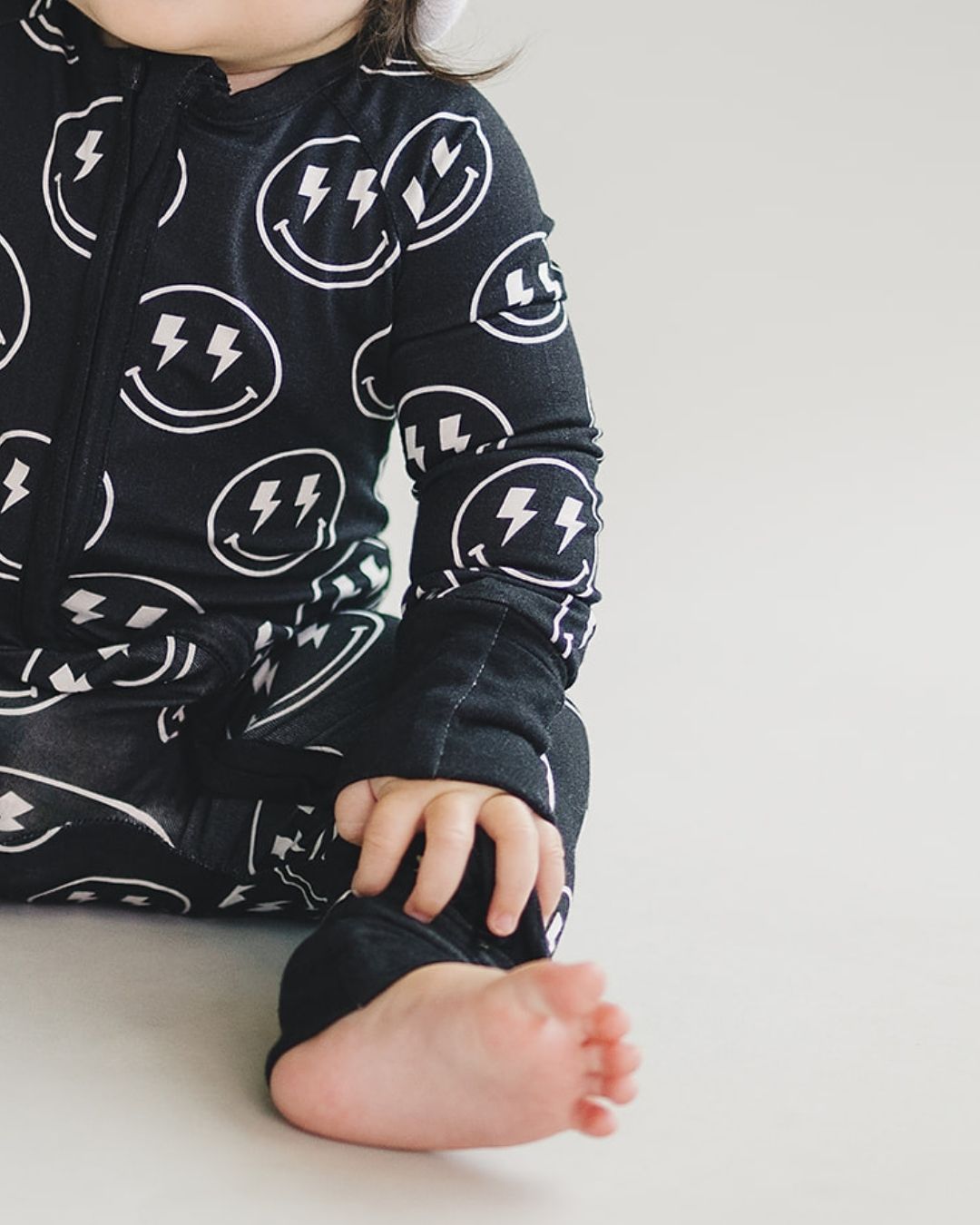Baby Boy Electric Smiley Bamboo Zip Romper