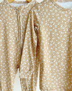 Baby Girl Neutral Garden Bamboo Zip Pajama Romper