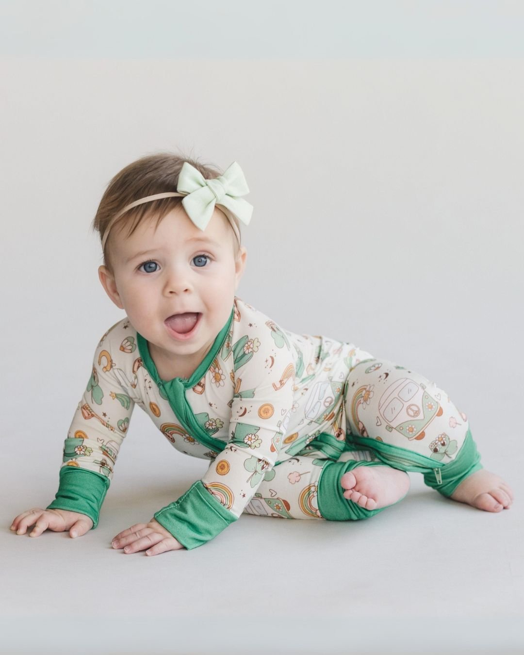 Baby Bamboo Zip Romper | St. Patrick's