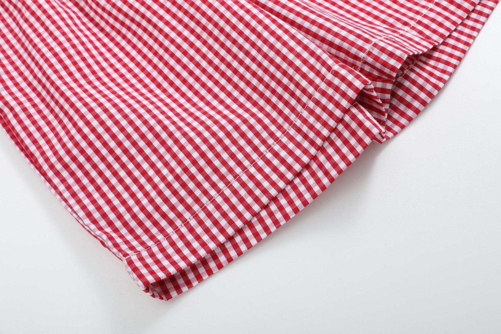 Baseball Smocked Shirt & Red Gingham Shorts Set