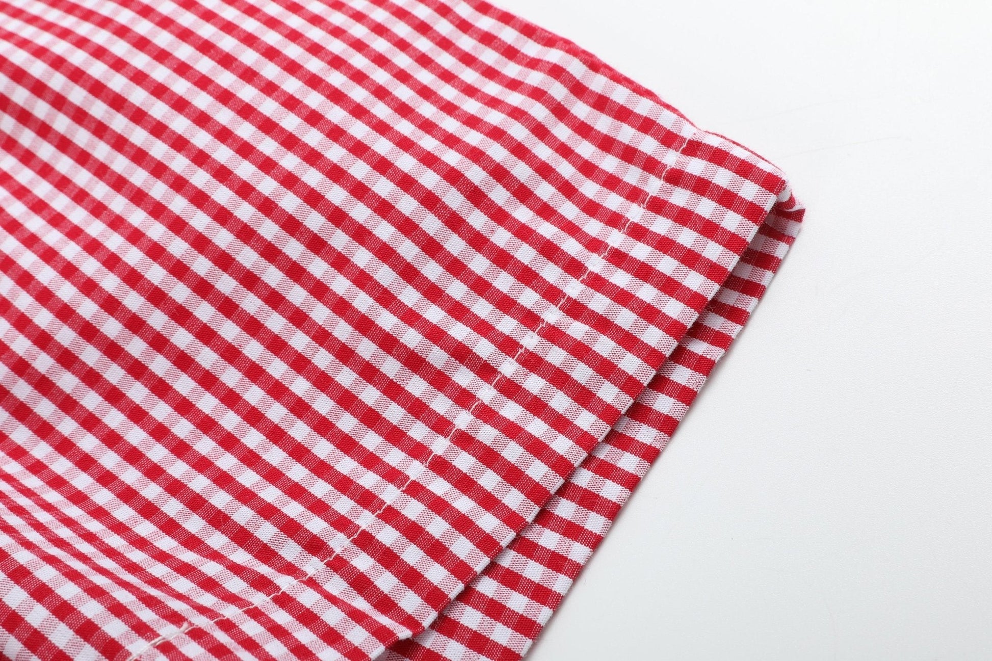 Baseball Smocked Shirt & Red Gingham Shorts Set