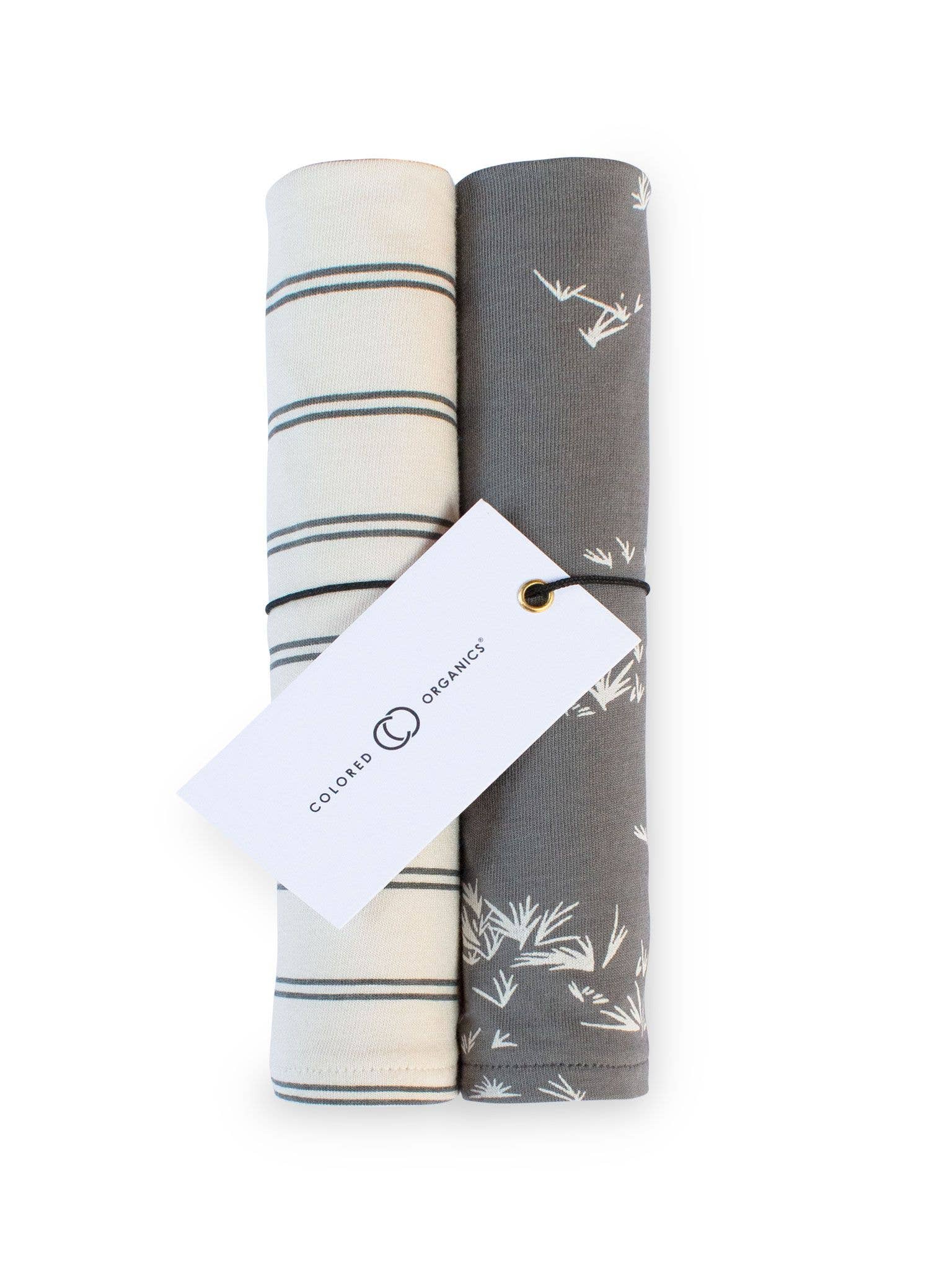 Bay Stripe + Grass Burp Cloth (2 - pack) - Blissfully Lavender BoutiqueColored Organics