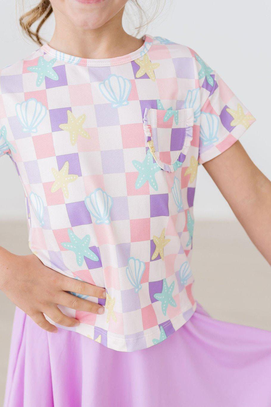 Beach Days Ruffle Pocket Tee - Blissfully Lavender BoutiqueMila & Rose ®