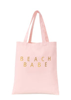 Girls "Beach Babe" Gold in Pink Beach Bag