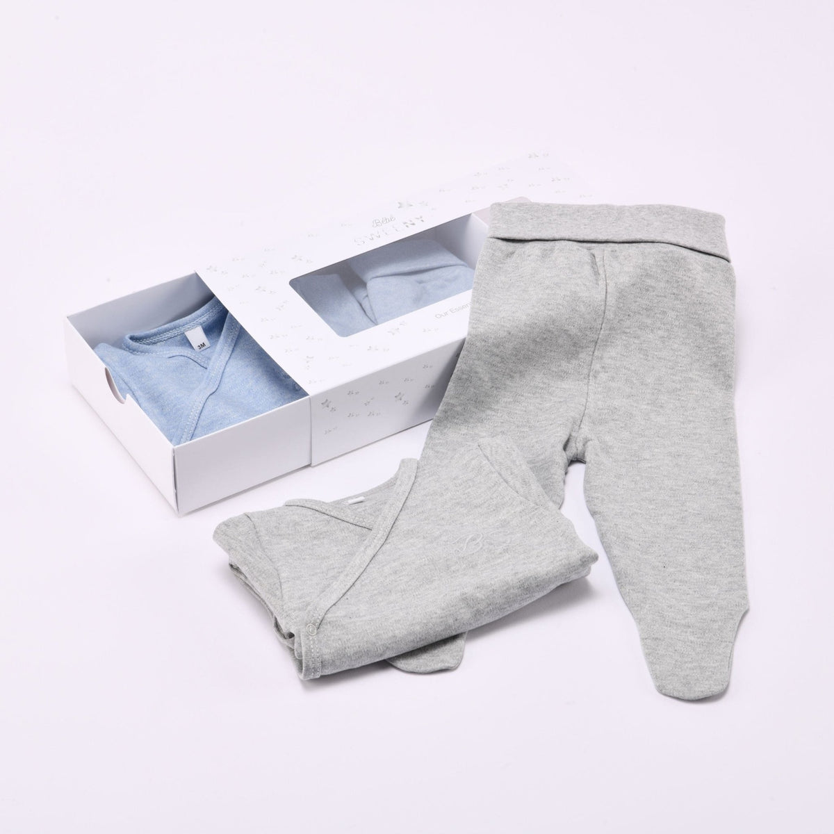 Bebe Sweeny Essential Blue & Gray Legging Set - Blissfully Lavender BoutiqueBebe Sweeny