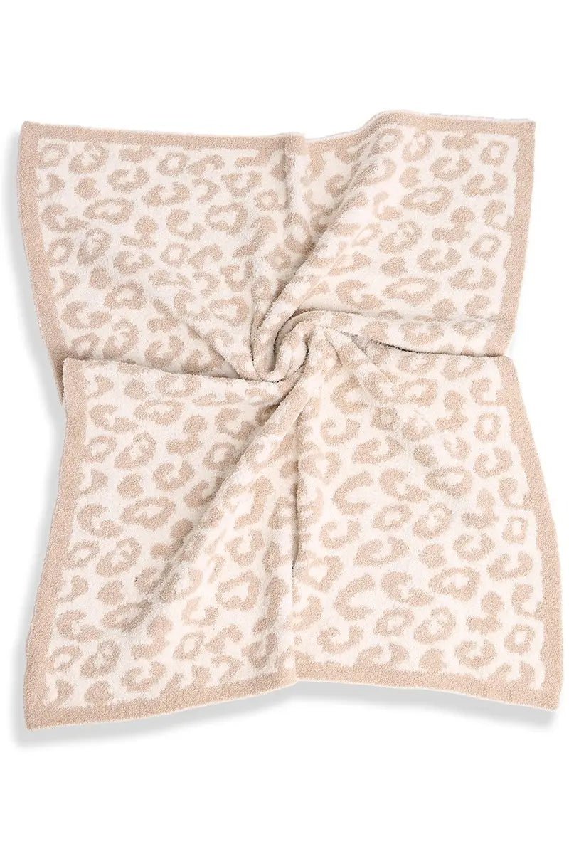 Beige Leopard Luxe Soft Throw Baby Blanket - Blissfully Lavender BoutiqueFashion City