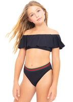 Black Stripe Belt Bikini