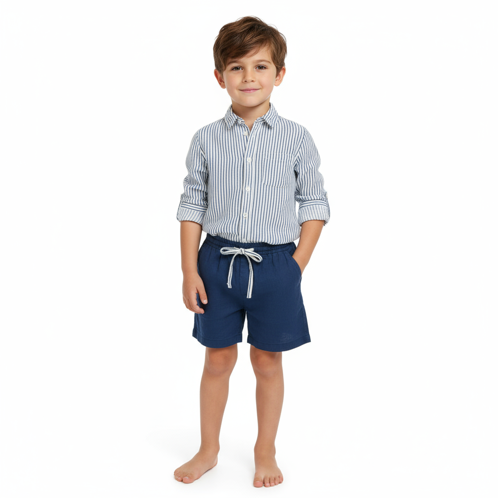 La Plage Boy's Drawstring Short Lapis Blue