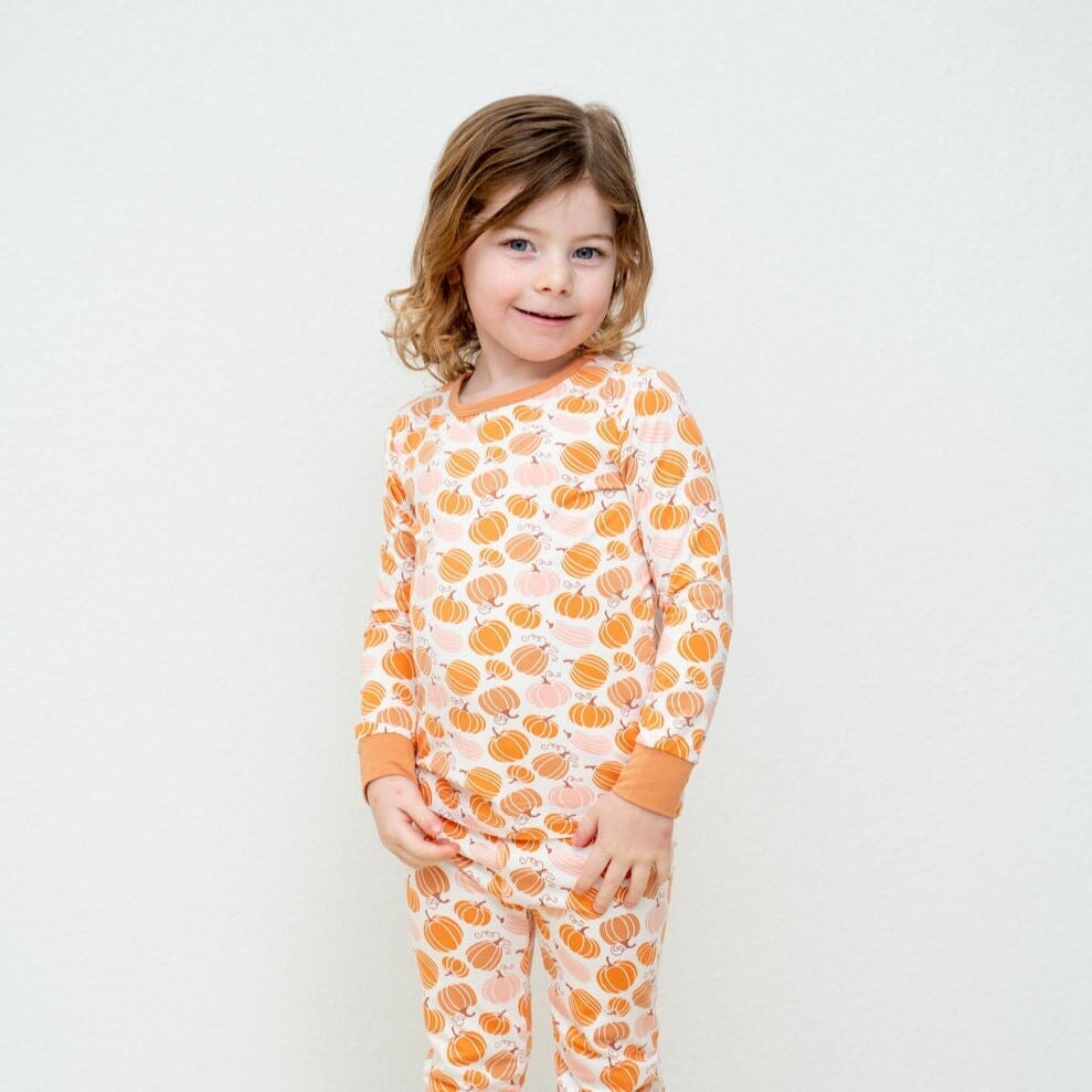 Girls Pumpkin Pajama Set