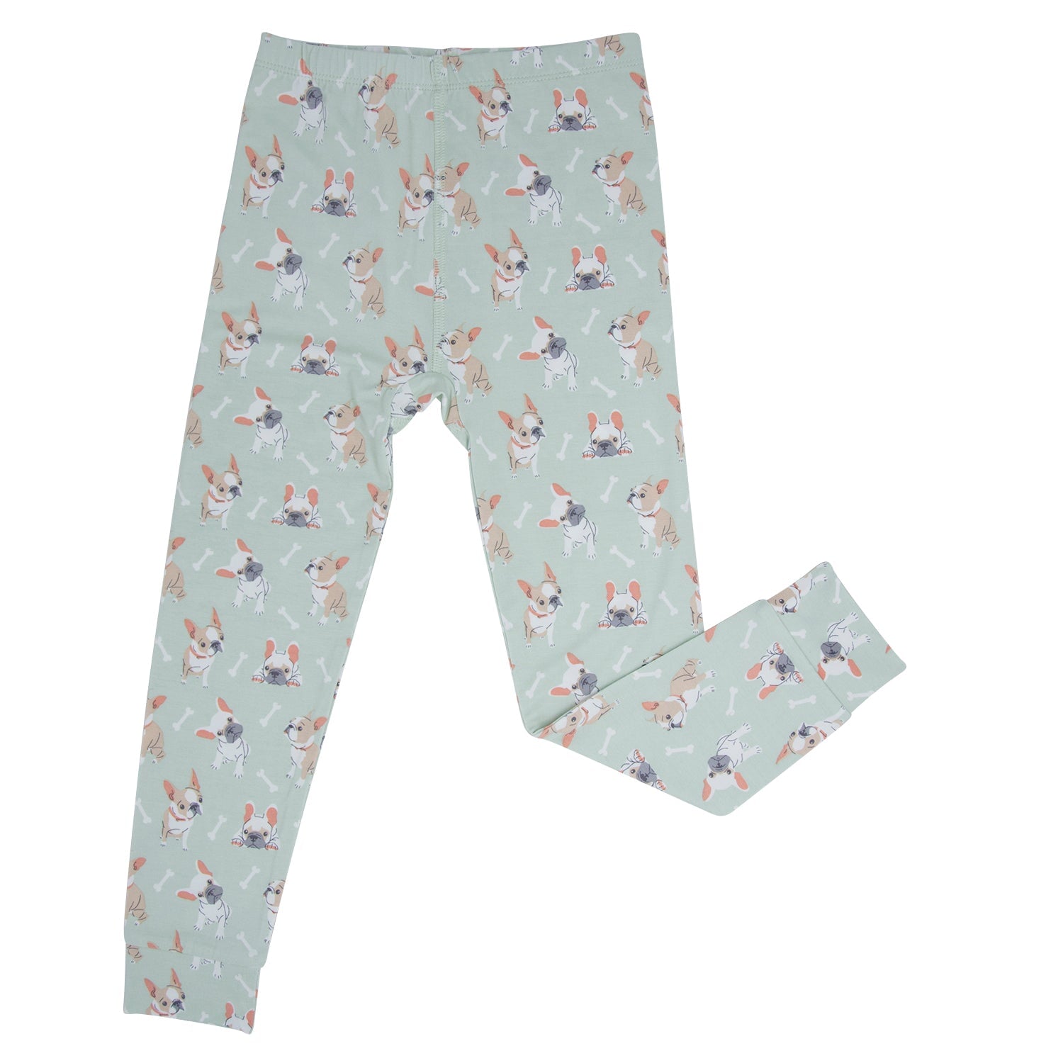 Mint Frenchie Puppy Big Kid Pajama Set