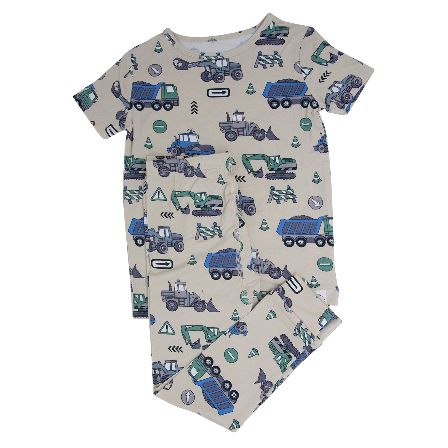 Trucks Diggers Construction Big Kid Pajama S/S