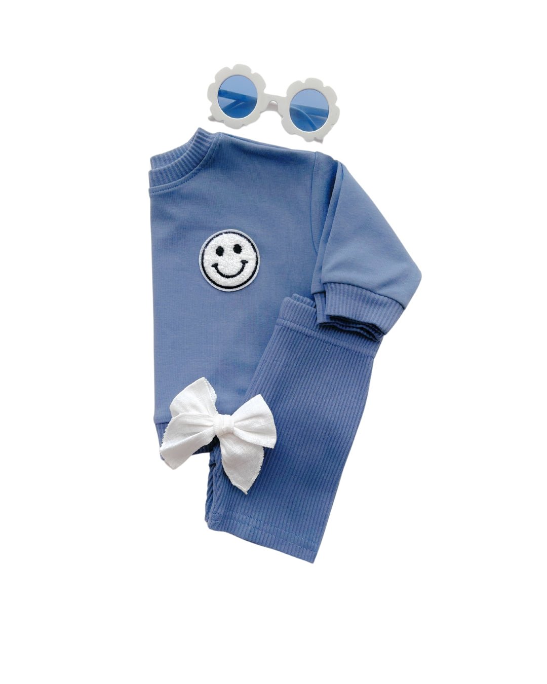 Boys Blue Biker Shorts Set