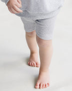Girls Gray Lounge Biker Shorts Set