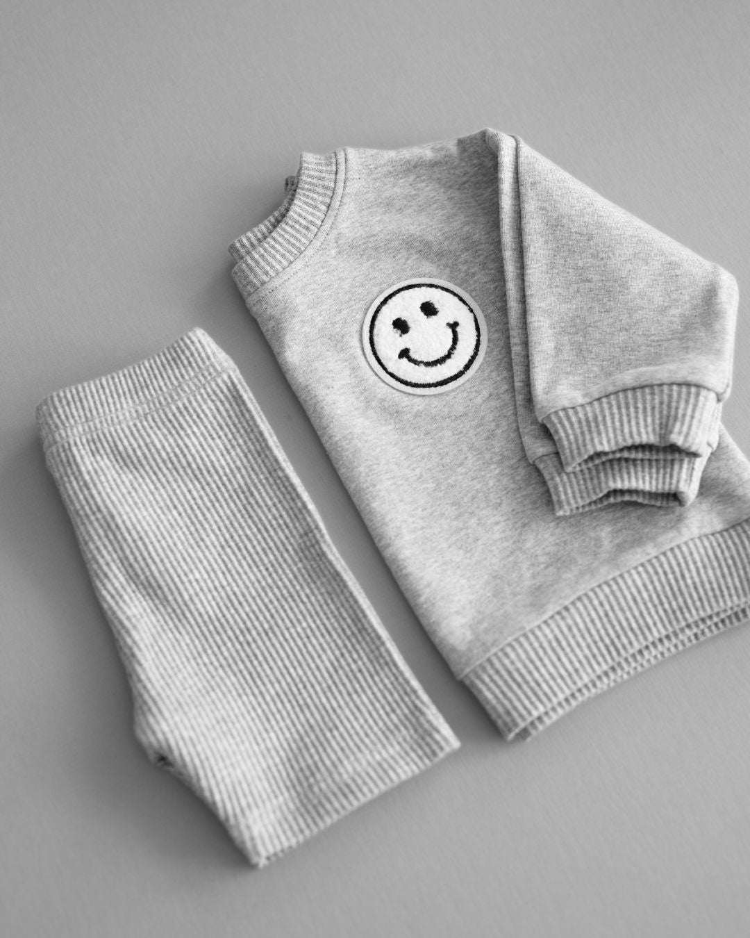 Girls Gray Lounge Biker Shorts Set
