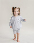 Girls Gray Lounge Biker Shorts Set