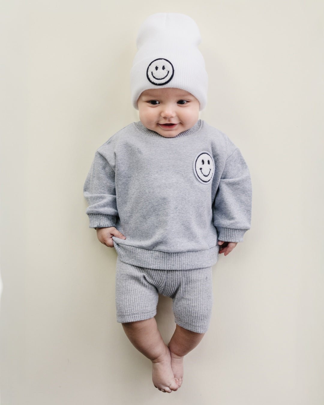 Girls Gray Lounge Biker Shorts Set