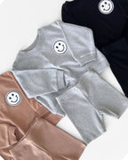 Girls Gray Lounge Biker Shorts Set