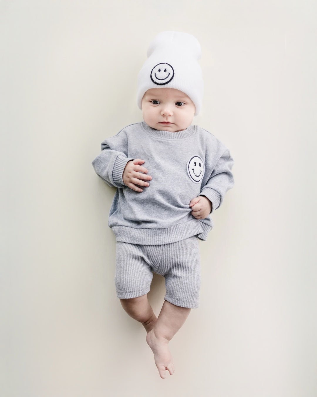 Girls Gray Lounge Biker Shorts Set