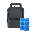 Black Cooler Zipper Bag & Bottle - Fitting Ice Packs - Blissfully Lavender BoutiqueZomee Breast Pumps
