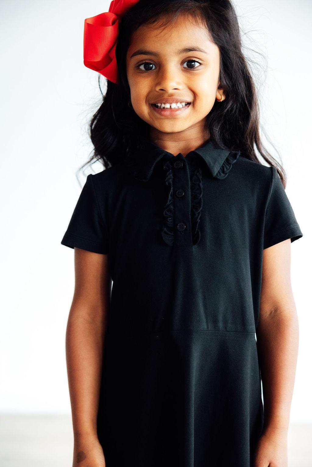 Black Short Polo Dress - Blissfully Lavender BoutiqueMila & Rose ®