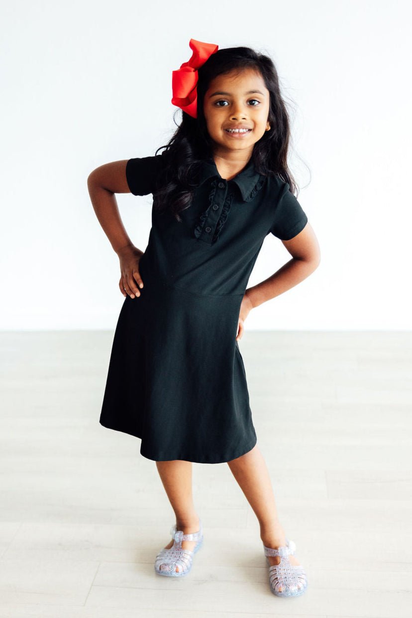 Black Short Polo Dress - Blissfully Lavender BoutiqueMila & Rose ®