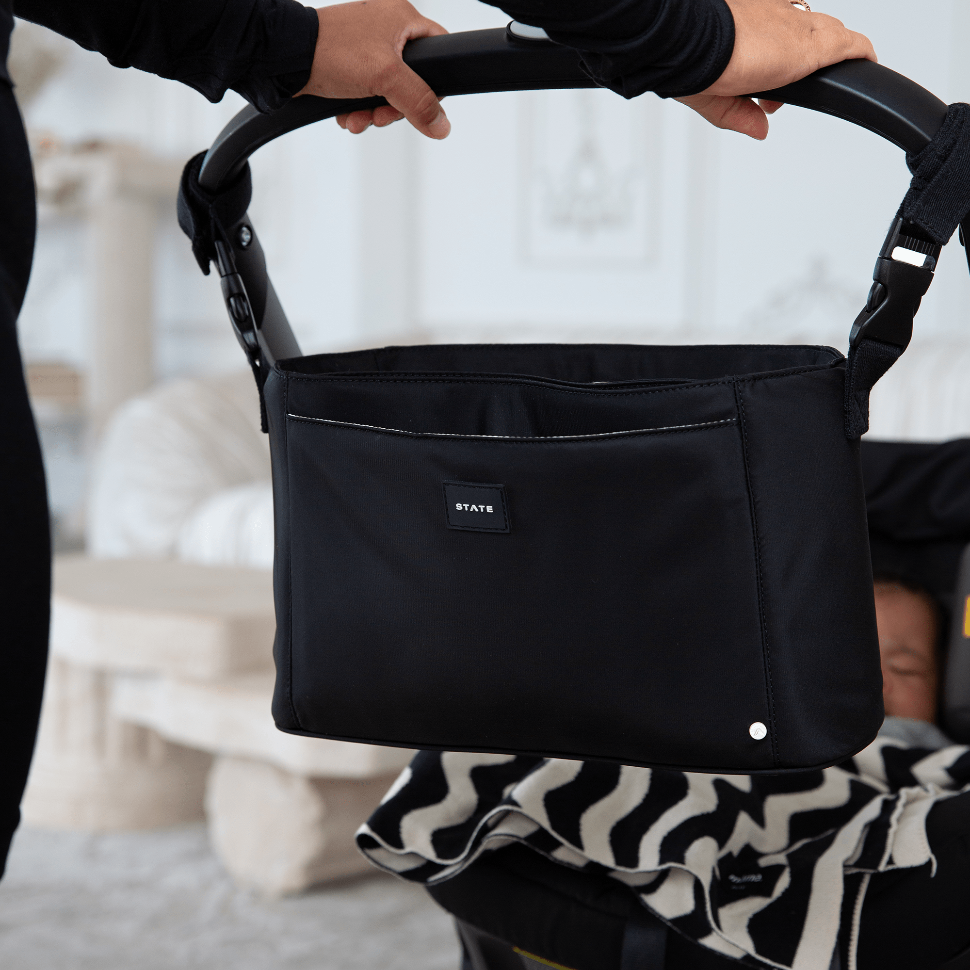 Black Stroller Organizer - Blissfully Lavender BoutiqueSTATE Bags