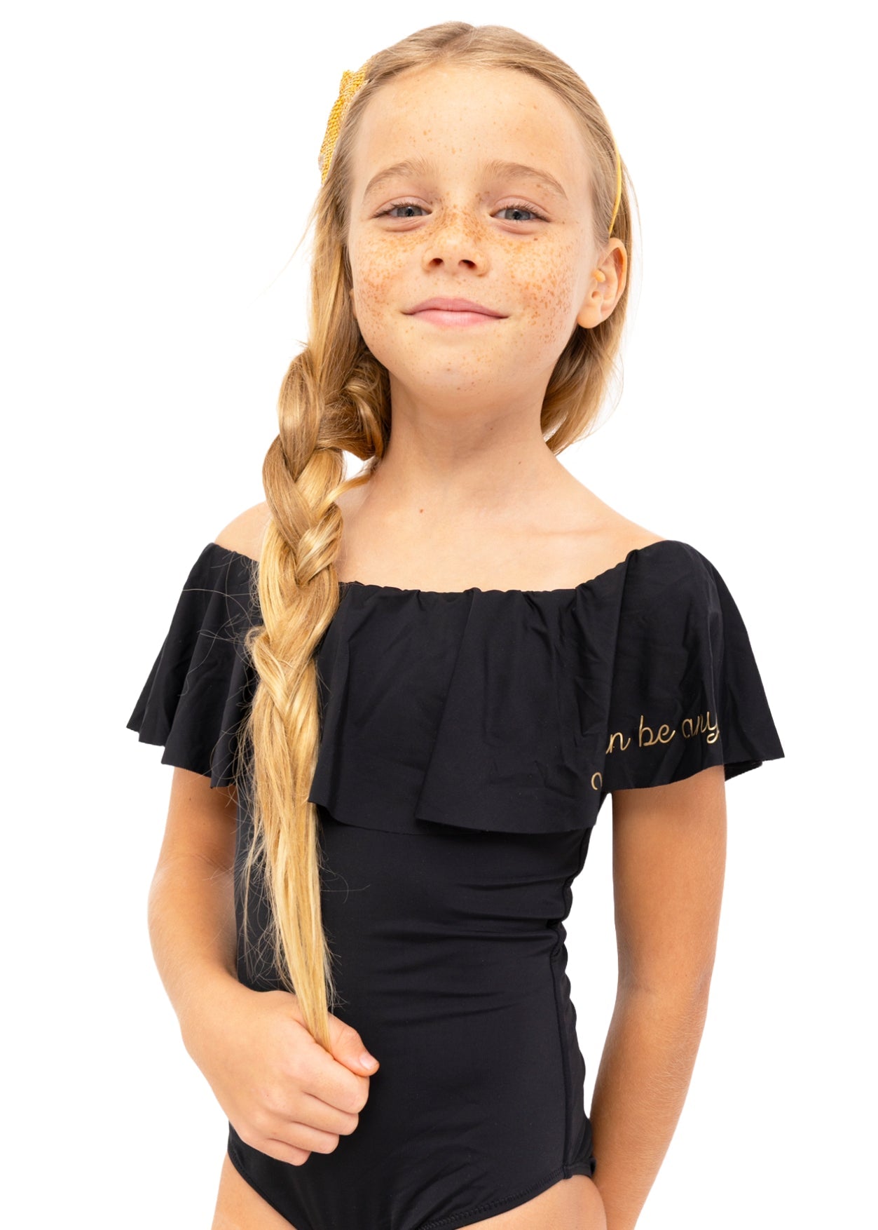You Can Be Anything Black Swimsuit