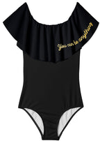 You Can Be Anything Black Swimsuit