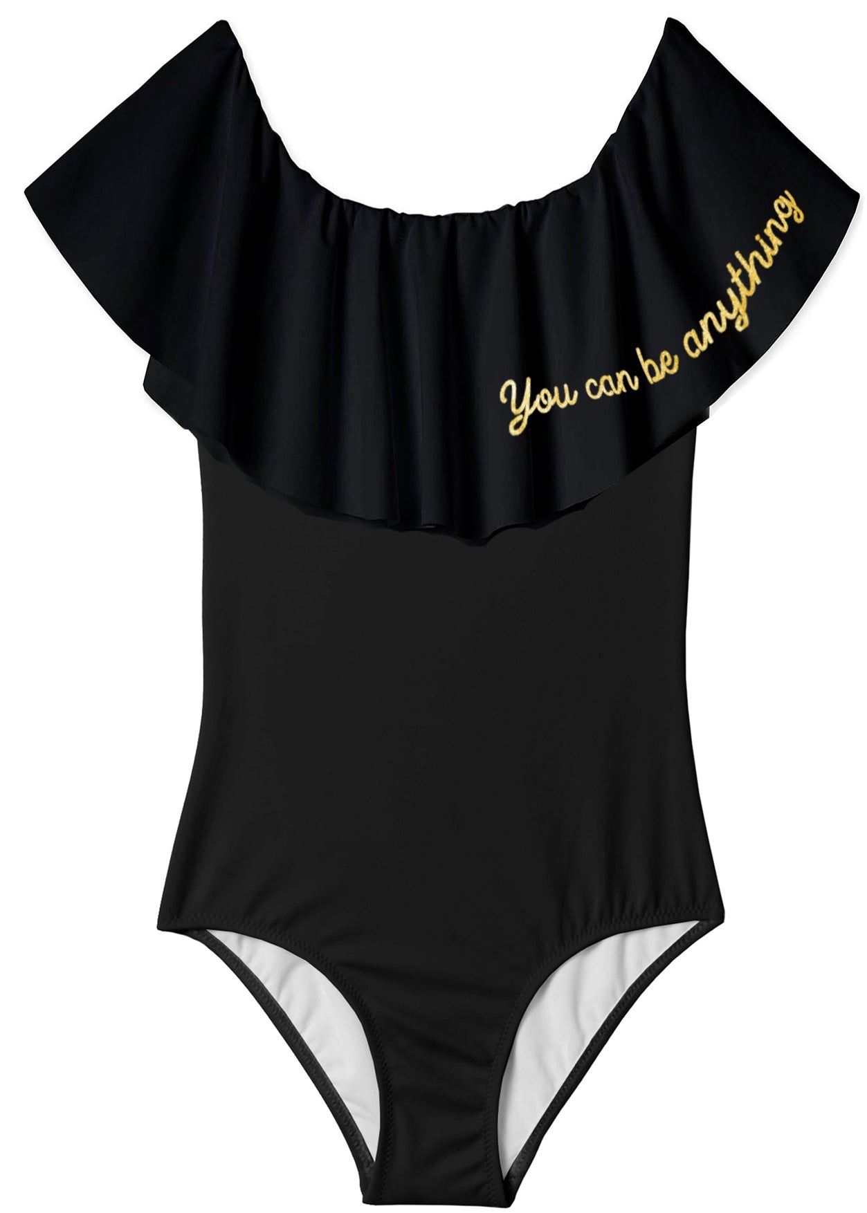 You Can Be Anything Black Swimsuit