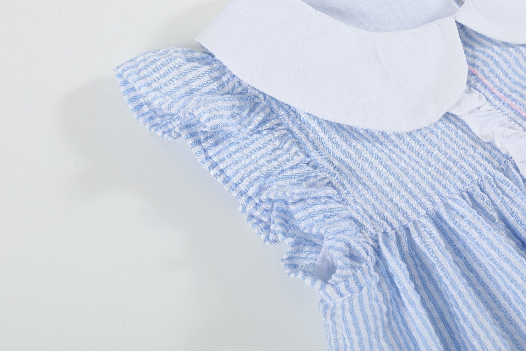 Blue and Pink Bow Ruffle Dress - Blissfully Lavender BoutiqueLil Cactus