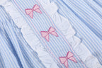 Blue and Pink Bow Ruffle Dress - Blissfully Lavender BoutiqueLil Cactus