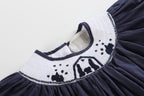 Blue and White Christmas Nativity Smocked Bishop Dress