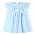 Blue and White Smocked Bishop Dress