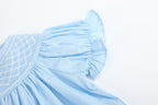 Blue and White Smocked Bishop Dress